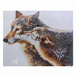 GZ036 Мозаика на деревянной основе 'Волки', 40*50см