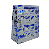 SR069 Пакет подарочный ламинированный 'Happy Birthday', 32*26*12см D-синий