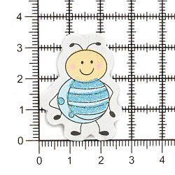 Кабошон картонный декор подарков Пчелка 40мм, 10шт/упак