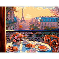 S097 - Набор для рисования по номерам 'Завтрак в Париже', 40*50см, Cristyle