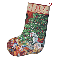 Набор для вышивания LetiStitch 'Уютный Рождественский носок' 24,5*37см