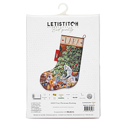 Набор для вышивания LetiStitch 'Уютный Рождественский носок' 24,5*37см