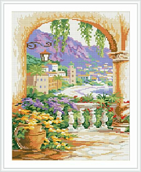 GZ057 Мозаика на деревянной основе 'Итальянская террасса', 40*50см