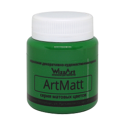 Краска акриловая, матовая ArtMatt, зелёный, 80мл, Wizzart