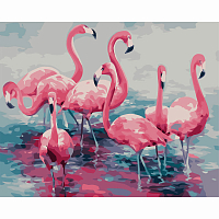 S111 - Набор для рисования по номерам 'Розовые фламинго' Марсель Сингатуллин, 40*50см, Cristyle