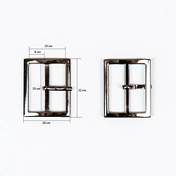 6810 Пряжка прямоугольная 26мм (32*26мм) металл, черный никель BIG