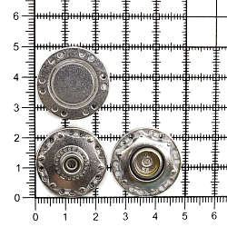 63880 Кнопка пришивная д-24мм металл, никель set ГР